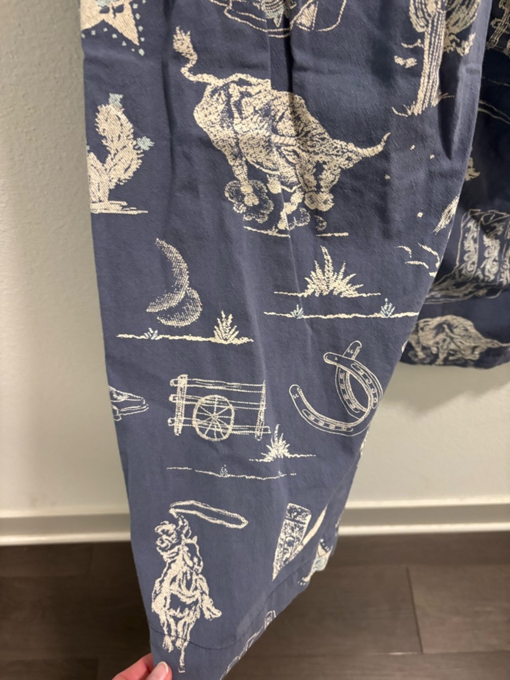 FREE PEOPLE SEASIDE PULL-ON PANTS - INDIGO COMBO/RODEO TIME, size XS - Picture 9 of 11